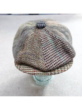 Vintage Schuman Sullivan Newsboy Cap Brown Tweed Wool USA Peaky Blinders